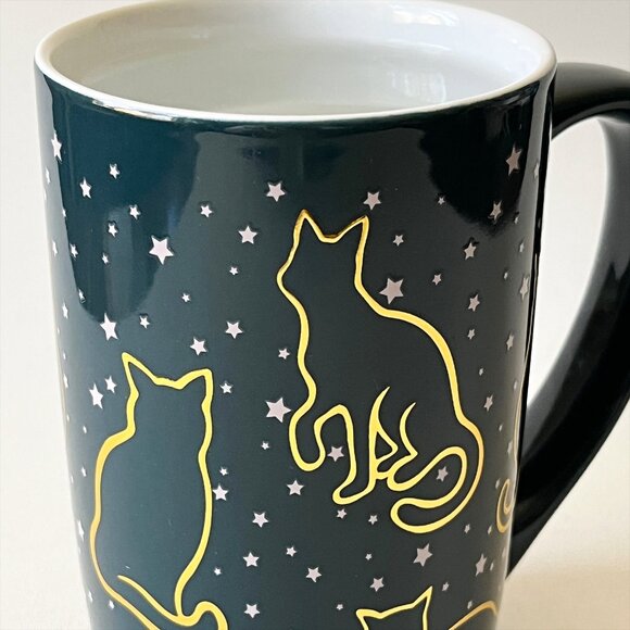 DAVIDs TEA Nordic Cat Lovers Starry Night Color Changing Mug Infuser Lid 16oz - Picture 7 of 7